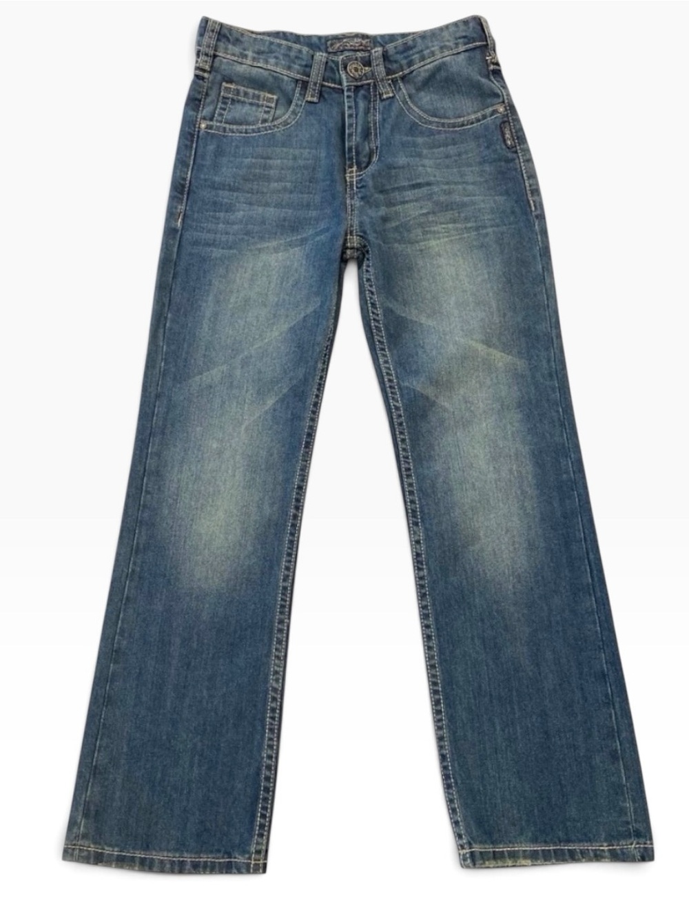 Classic silver Benny style Blue Denim Jeans NWT flap pockets ajustable waist 8 - Picture 14 of 14